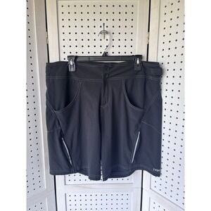 TRAYL‎ Shorts Men's XL Black Biker Cycling Reflective Trim Zip Pocket